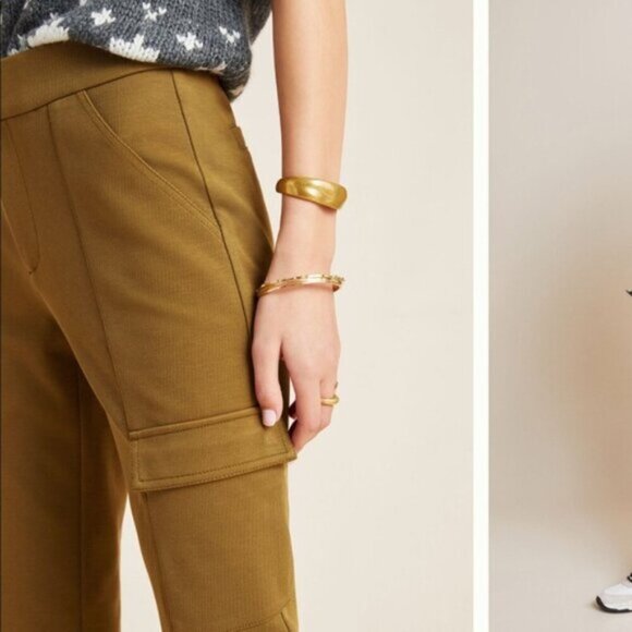 Anthropologie Green Cargo Pants Size 12 - Picture 4 of 16
